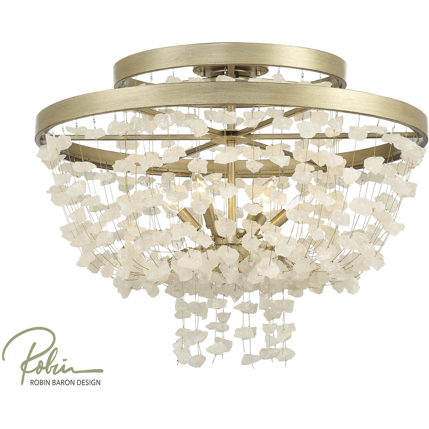 Stonybrook 6 Light 30.25 inch Havana Gold Flush Mount Ceiling Light